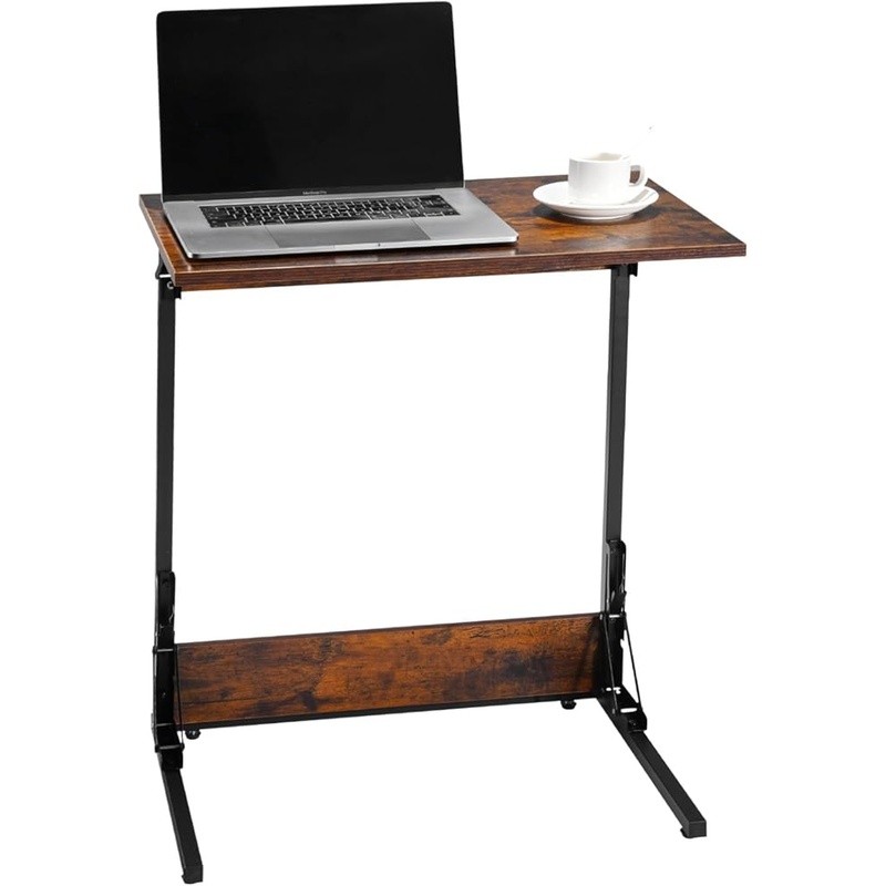 C Shaped Foldable Side Table Space Saving Laptop Stand Easy Assembly Home Use