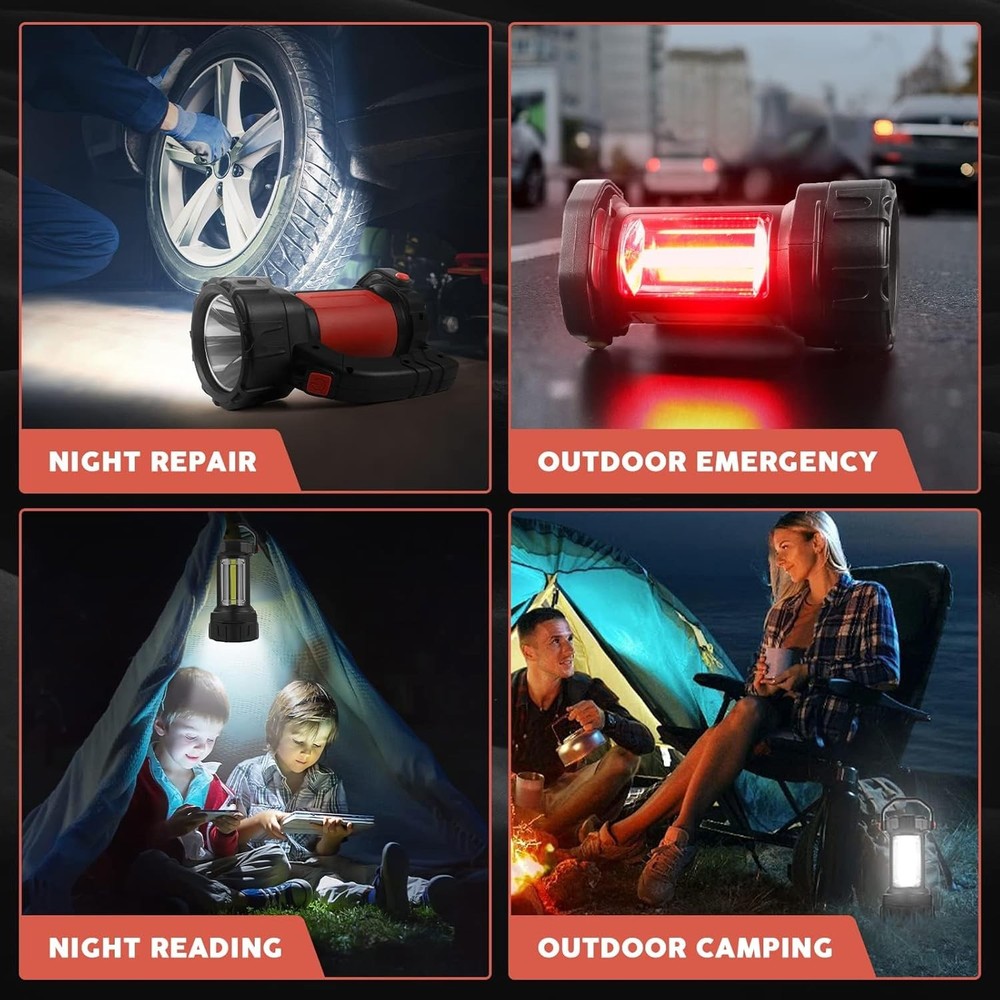 AlpsWolf Camping Lantern Rechargeable, 2 Pack Same LED Flashlight Red