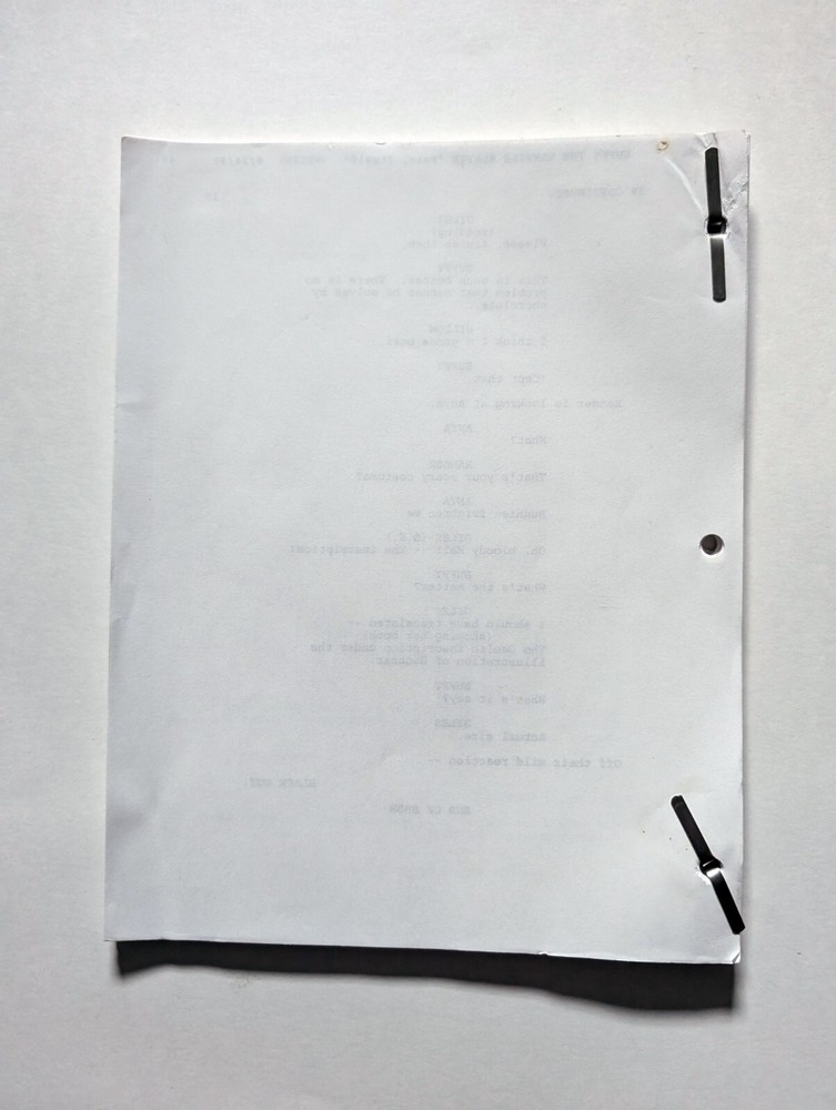Buffy The Vampire Slayer Original Production Script - "Fear, Itself" S04E04