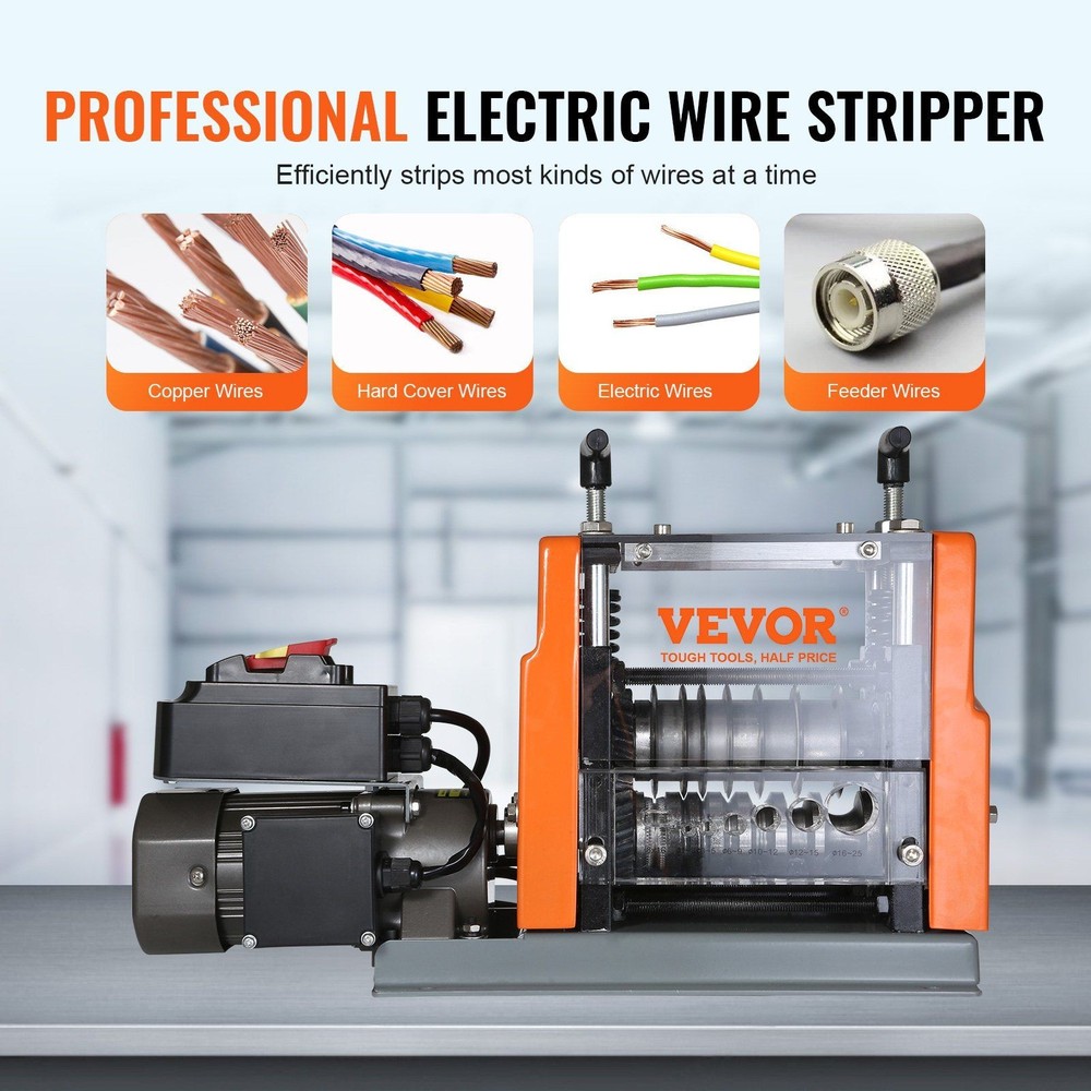 VEVOR Automatic Wire Stripping Machine, 0.06''-0.98'' Electric Motorized Cable S