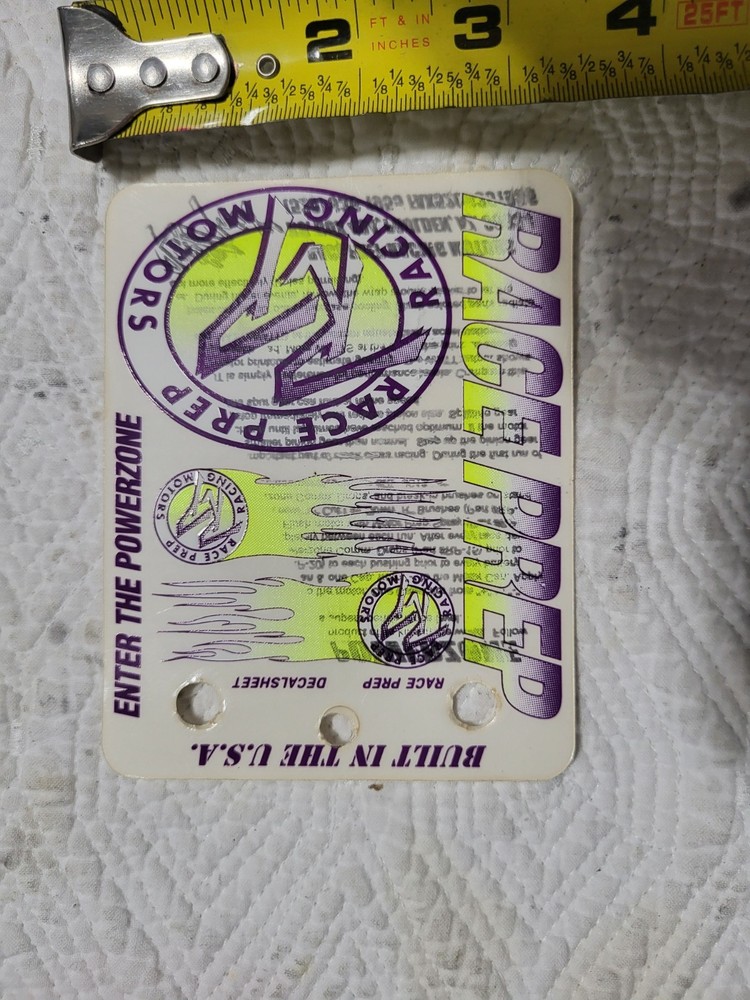 Vintage Race Prep RC Decal Sheet