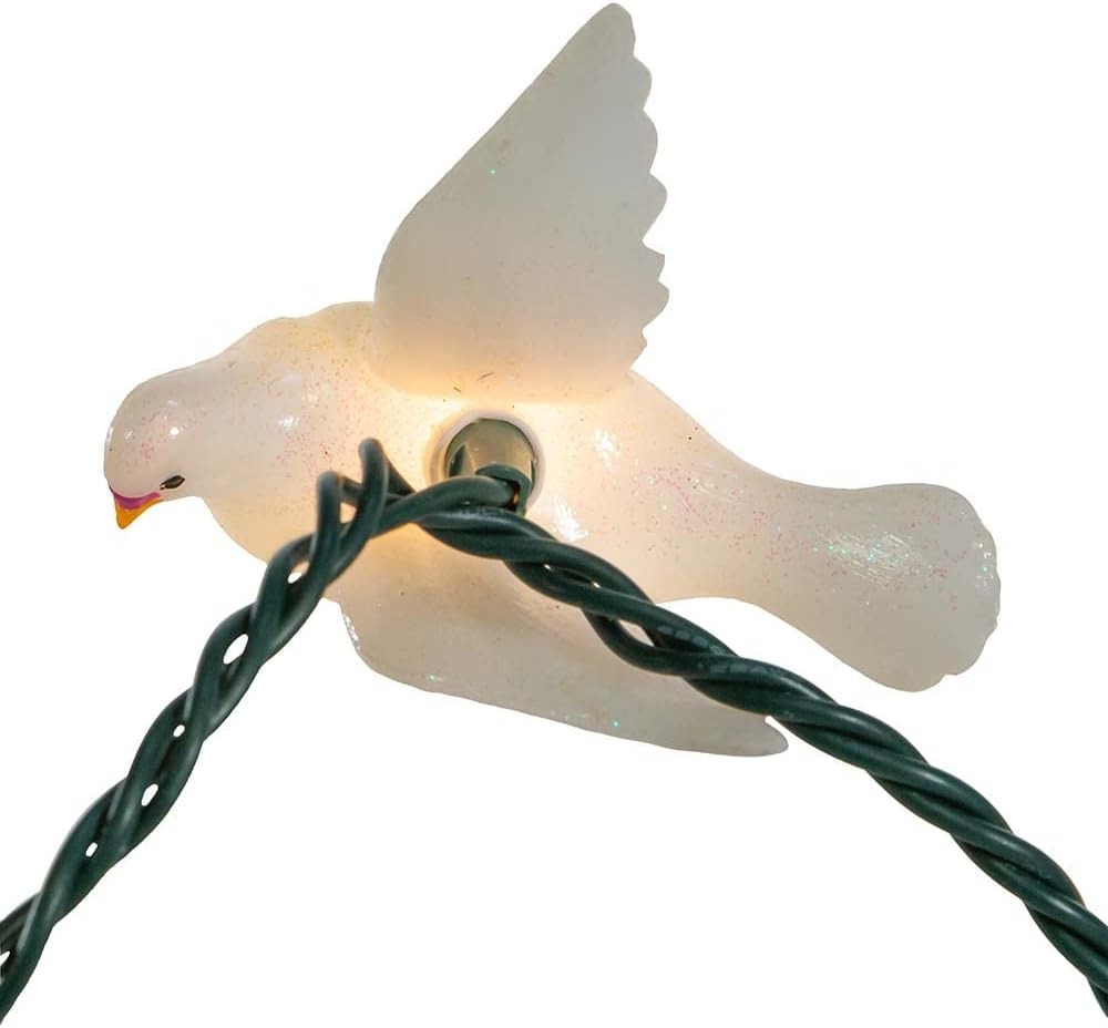 UL 10-Light Glitter Dove Light Set