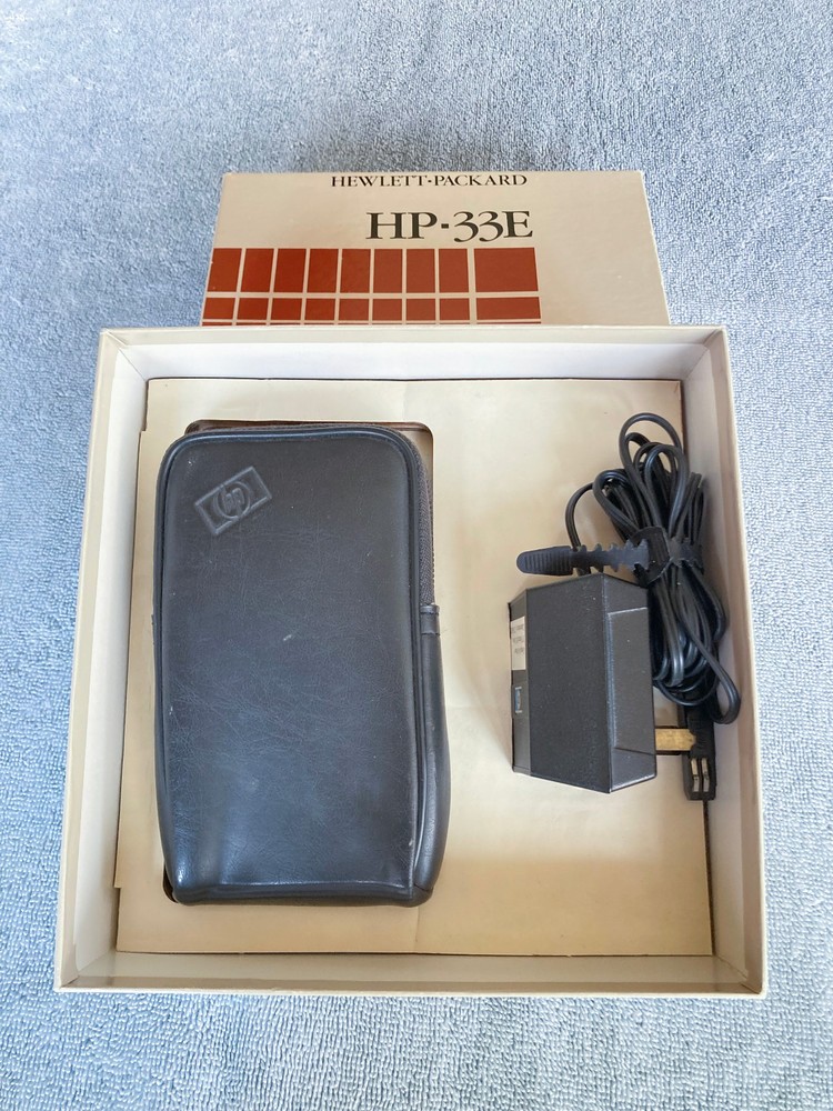 HP-33E Programmable Calculator, original box, all manuals, accessories, AS-IS