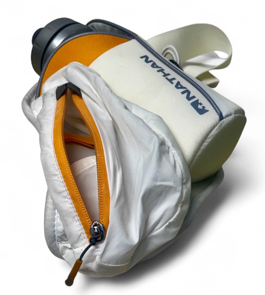 Nathan Elite Hydration Belt Adjustable With 22oz Bottle Orange & White