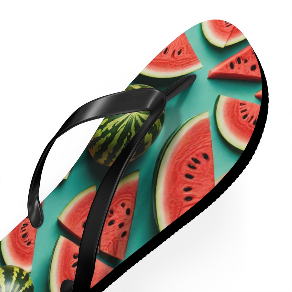 Watermelon Print Flip Flops | Summer Fruit Sandals