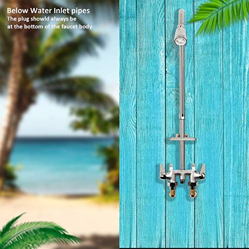 Outdoor Shower Fixture System,with Rustproof Riser and Riser Extension,