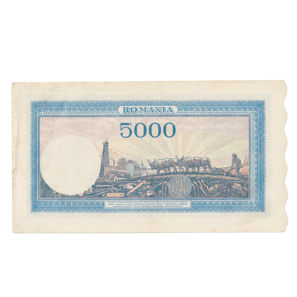 Romania , 5000 Lei , 02 May 1944 , VF