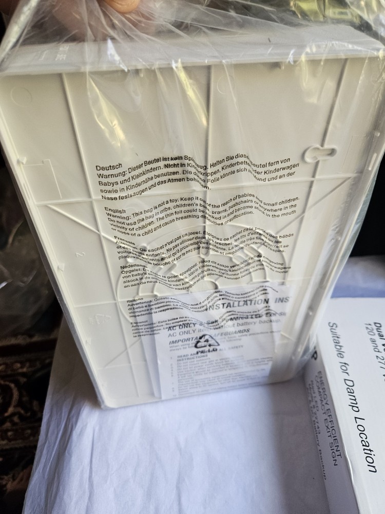 TCP Energy Efficient Compact Exit Sign Red LED 22743 Battery Backup Complete