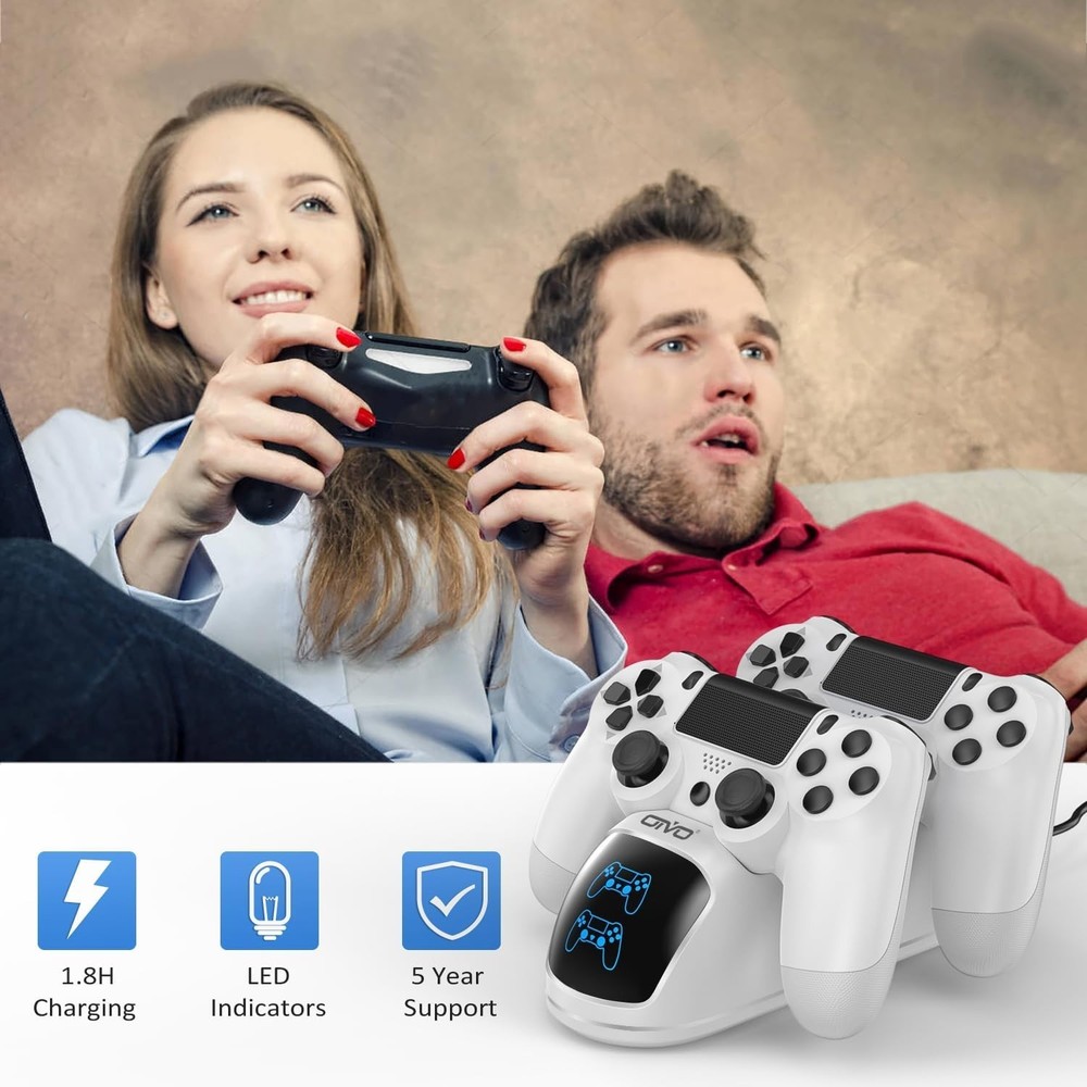 Charging Dock for Dualshock 4 Controllers with Intelligent Protection Features