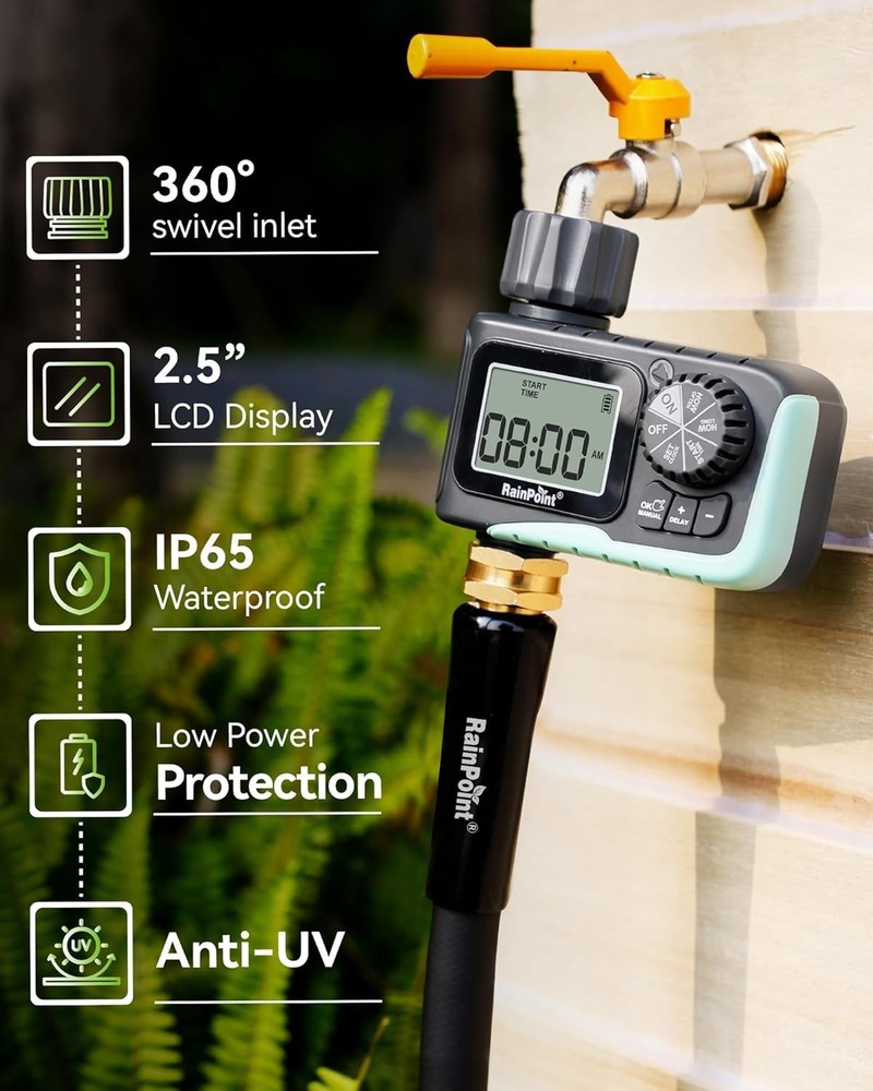 Automatic Water Timer for Garden Hose - Easy Set Up & Multi-Use With LCD Display