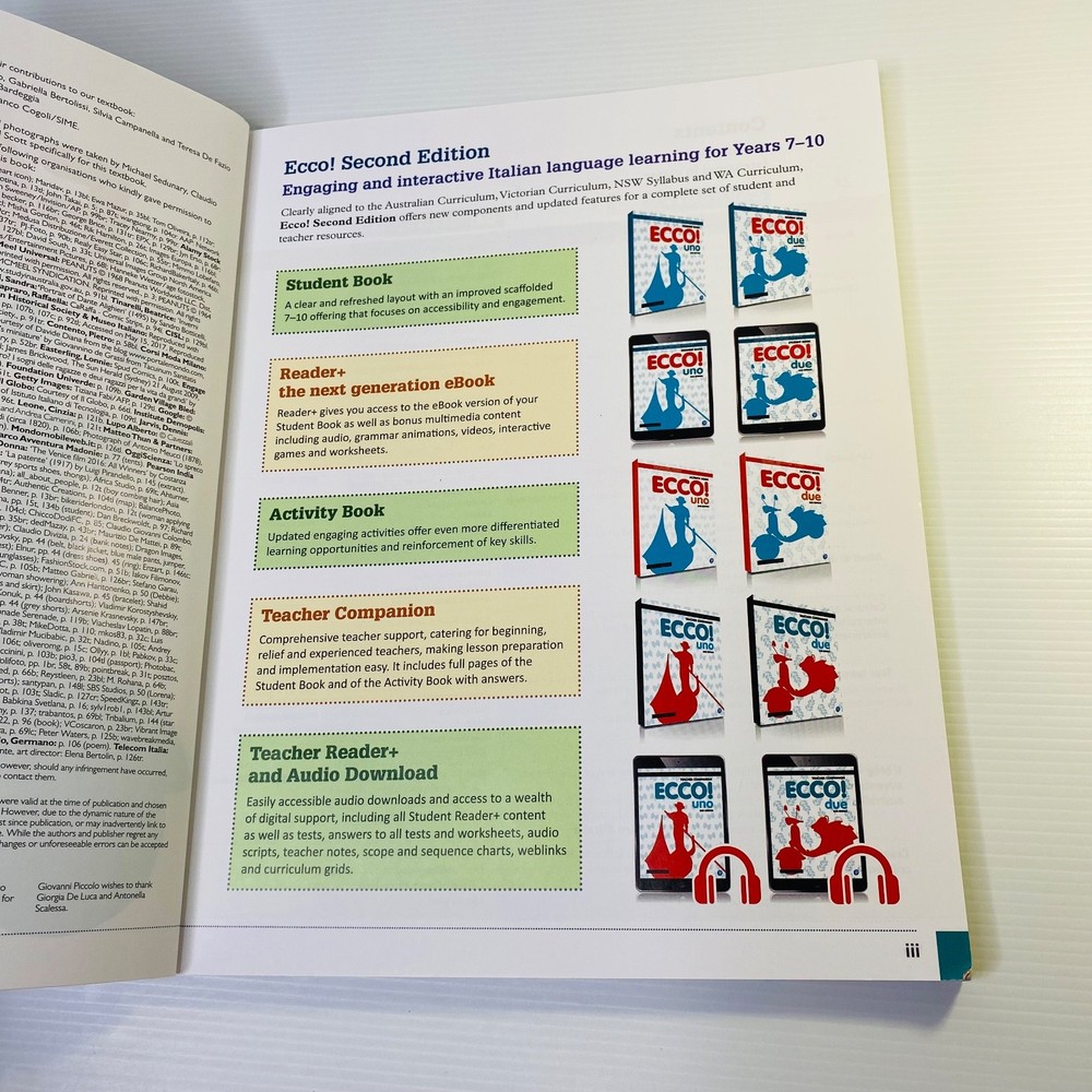 ECCO! Due Student Book Italian Language Second 2nd Edition 2E Nuzzolese Absalom