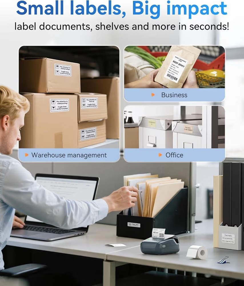 Label Maker Machine, Thermal Label Printer Easy to Use for Office, Home,...