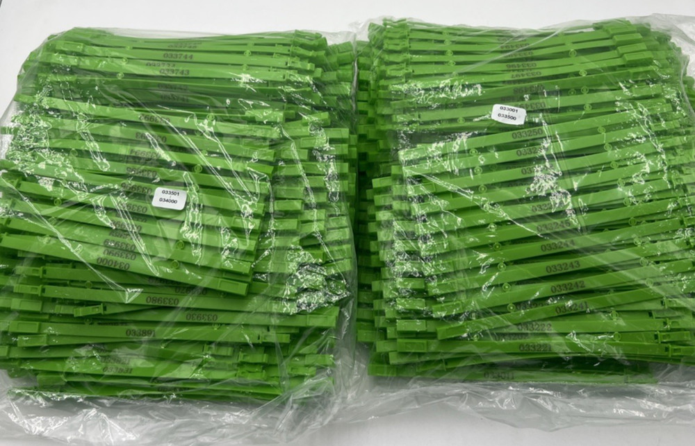 1000 Numbered Plastic Tamper Seals Security Shipping Tags Fixed Length Container