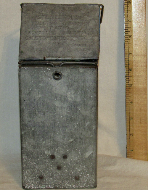 ANTIQUE 1908 WWI ERA STONEBRIDGE FOLDING CANDLE LANTERN