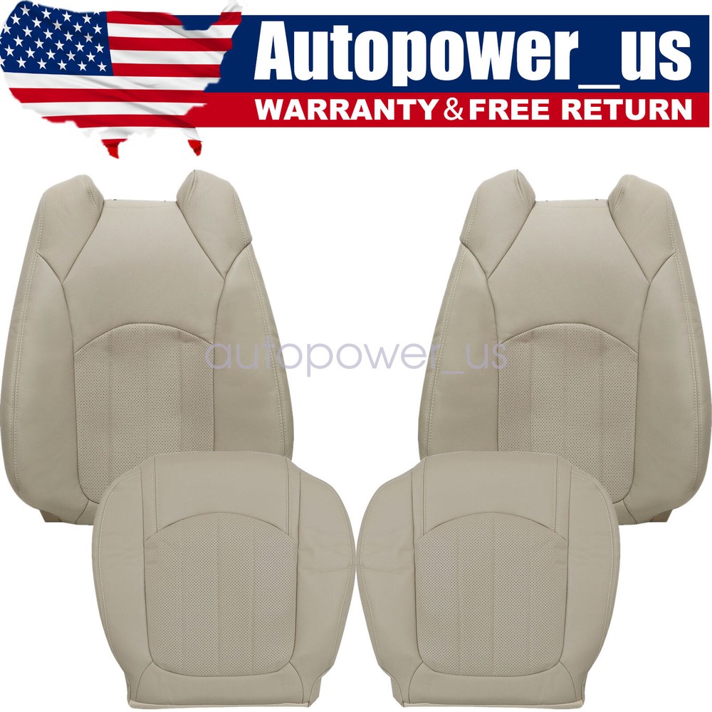 Fits 2008-2012 GMC Acadia Front Both Side Perforated Leather Seat Cover Tan 4PCS