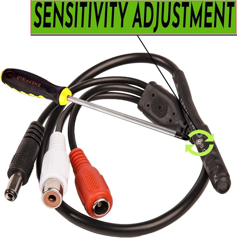 CCTV Microphone 2-Pack – High-Sensitivity Security Audio Mic for DVR, Outdoor Su