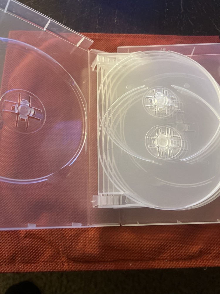 Adjustable Plastic 10 Disc Clear Case Cd Dvd Blu Ray Storage Container