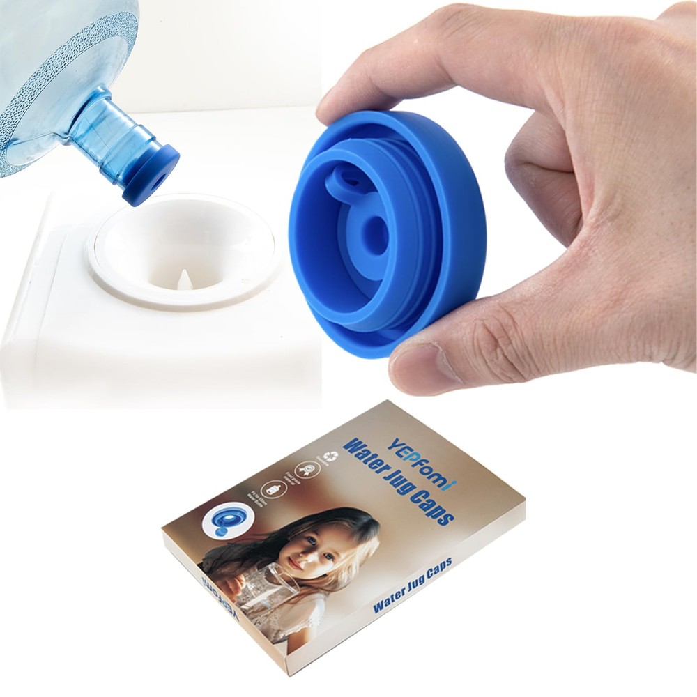 Reusable 5 Gallon Water Jug Caps, Food Grade Silicone Material