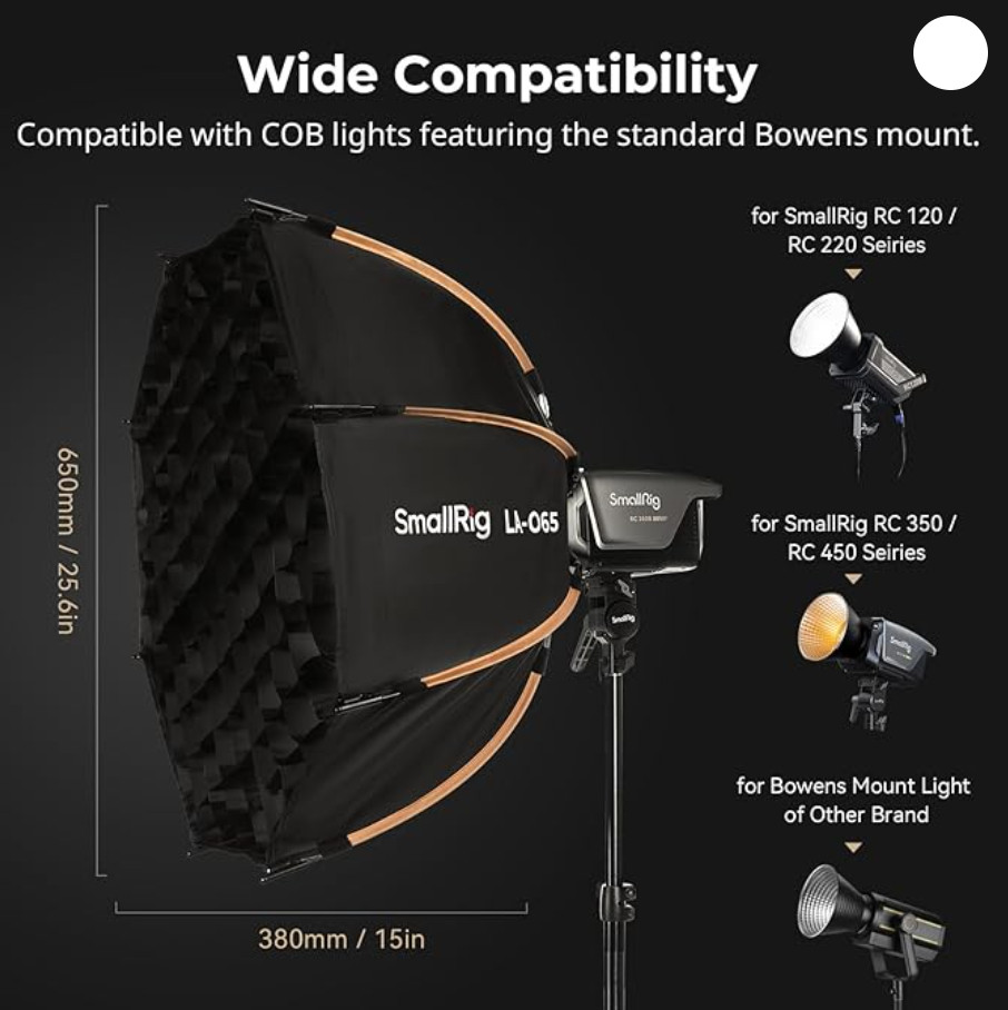 SmallRig LA-O65 Octagonal Softbox, 65cm/25.6in Quick Release Softbox