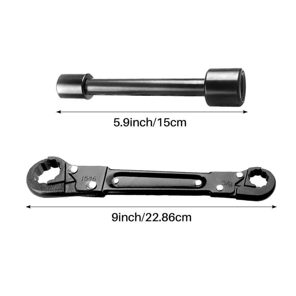 Angle Stop Wrench Kit Plumbing Tool For Compression Stops Nuts Black