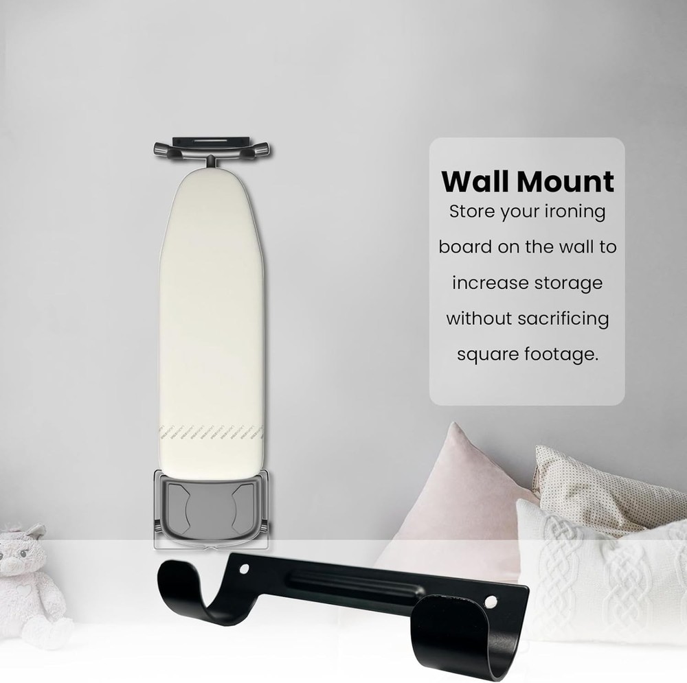 Ironing Board Wall Hanger Organizer Rack Space-Saving Laundry Room Holder