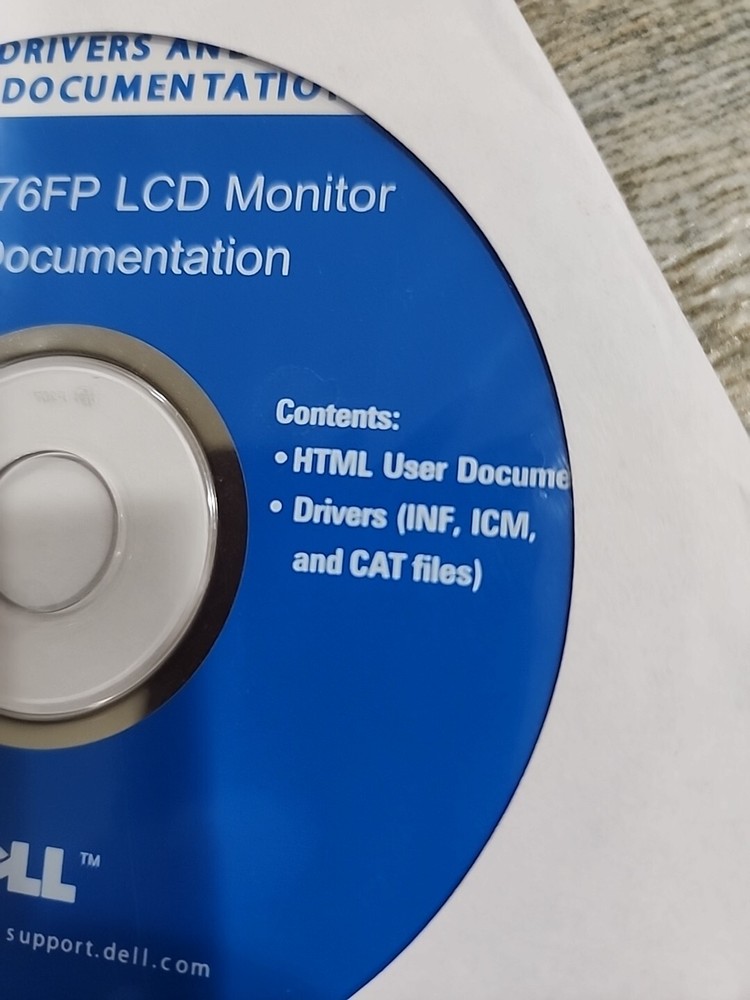 Dell E176FP LCD Monitor HTML User & Drivers Documentation Disc Only
