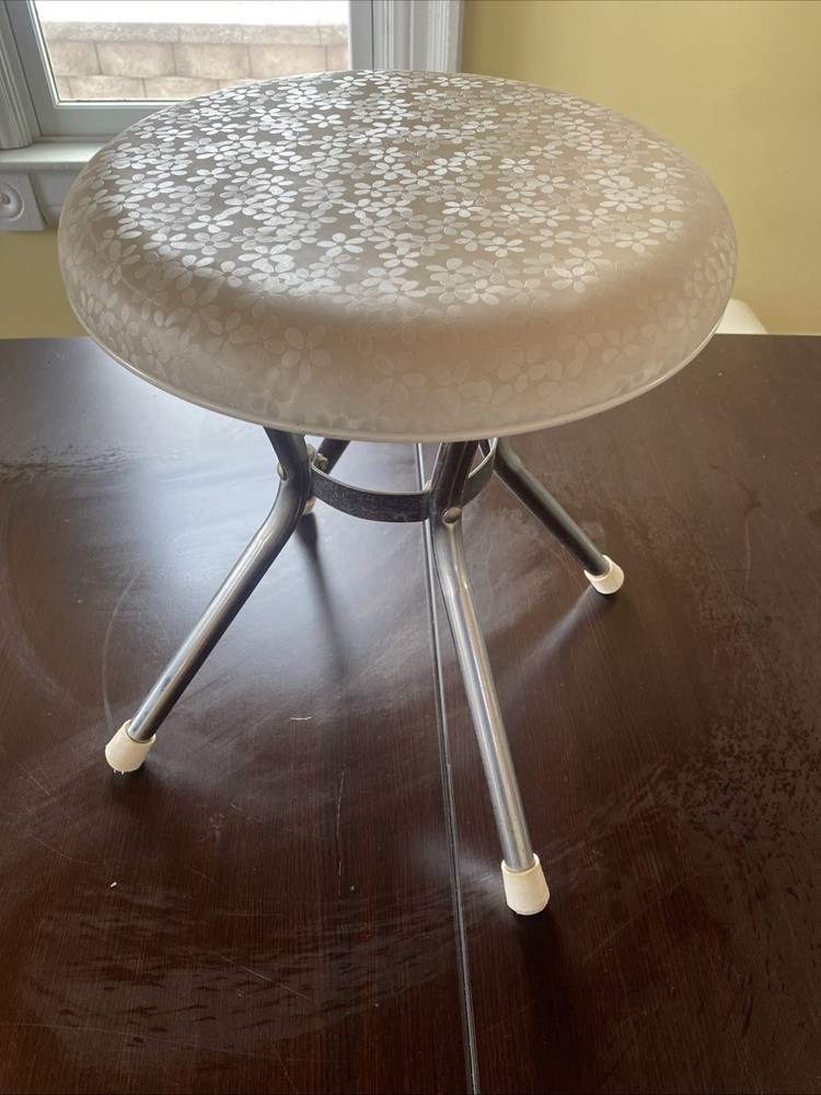 Vintage Mid Century Cosco Retro Chrome Vanity Stool