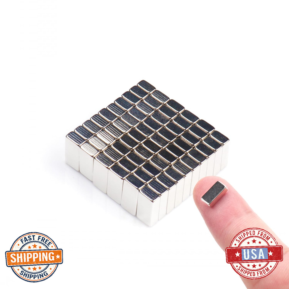 60-Pack Rectangular Magnets - Bar, Square, Mini, Tiny, Small for Crafts