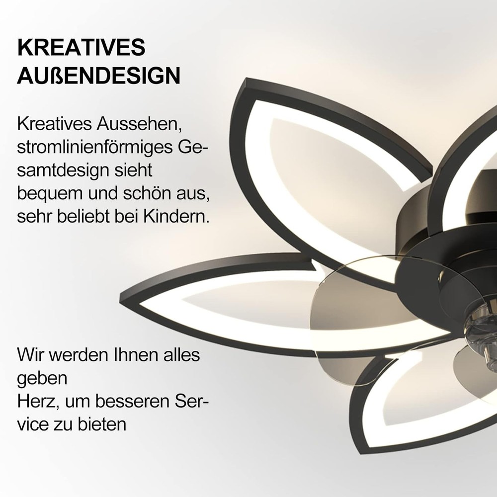 LED Low Profile Ceiling Fan Light Silent Dimmable Fan Light with Remote Control