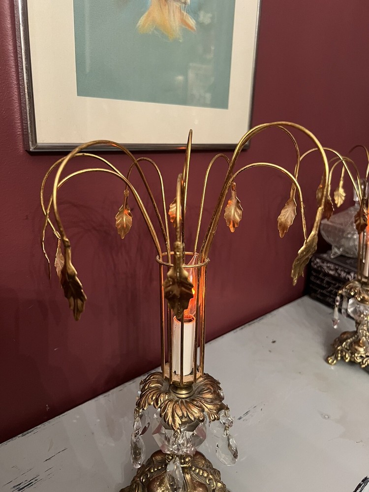 Pair Of Vintage Waterfall Style Lamps