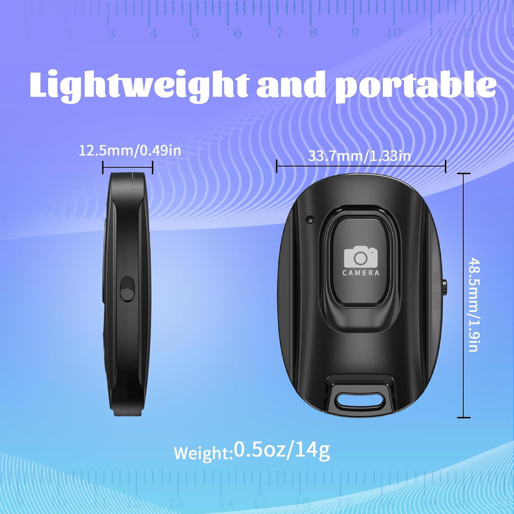 Bluetooth Camera Remote Shutter for Iphone and Android Smartphones, Rechargeable