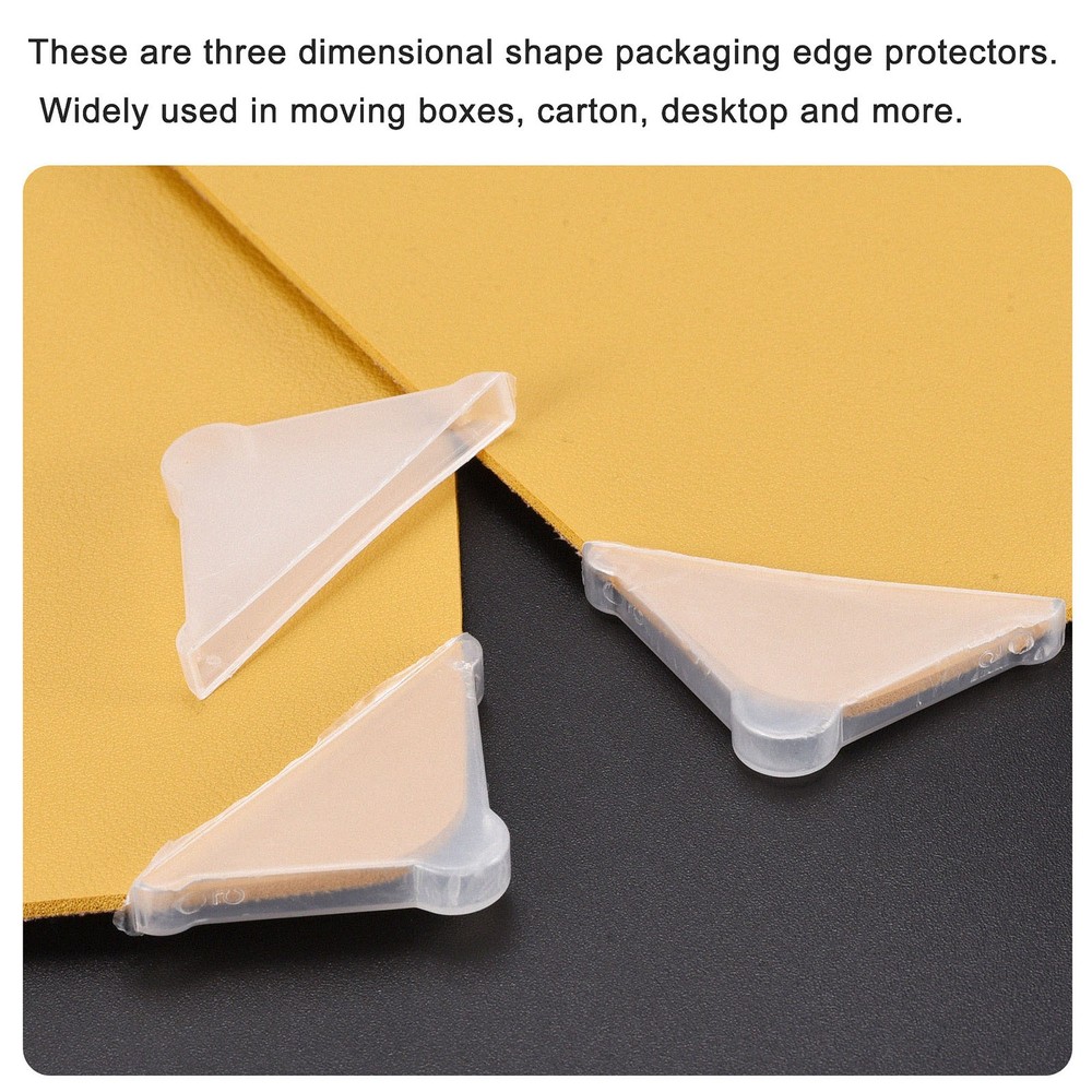 8Pcs Corner Protectors 12x66mm Plastic Triangle Corner Guards Cushion, White