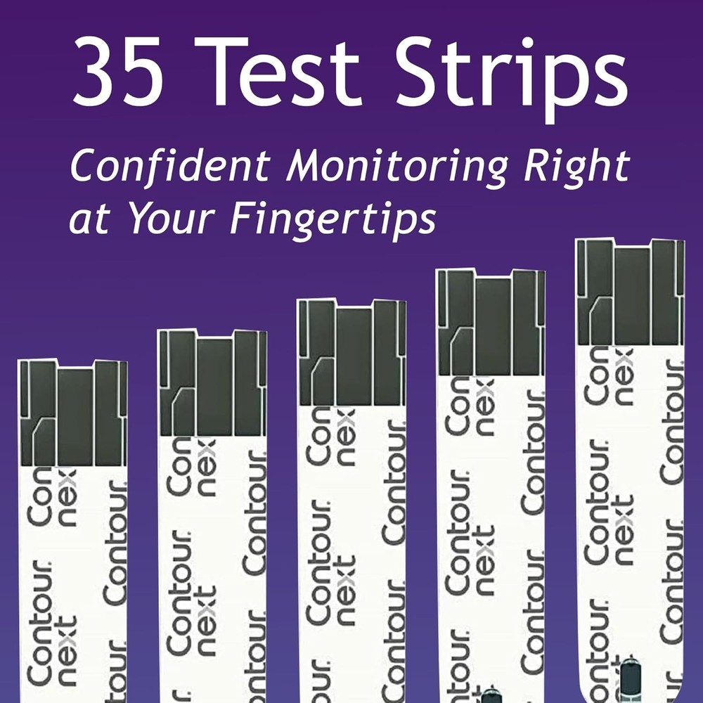 Accurate 35 Count Blood Glucose Strips - No Coding & Second-Chance Sampling