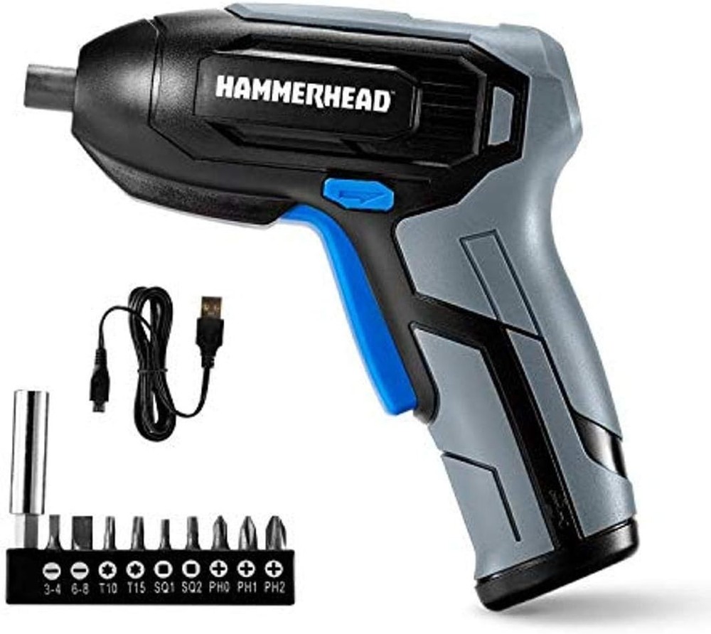 Rechargeable 4V Cordless Screwdriver Kit with 9 Bits & Micro-USB Charging