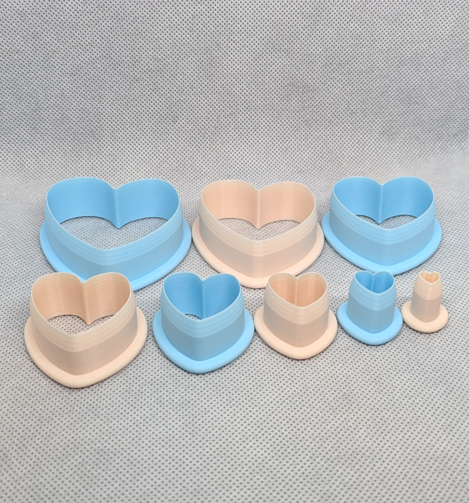 Wavy Heart Clay Cutter Shape Set ~ Polymer Crafting Tool ~ Stackable Outline