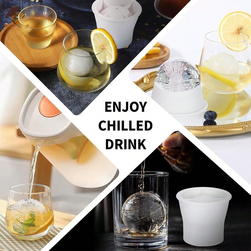 Sphere lce Ball Mold Round Maker Whiskey Cube Mold Stackable Silicone
