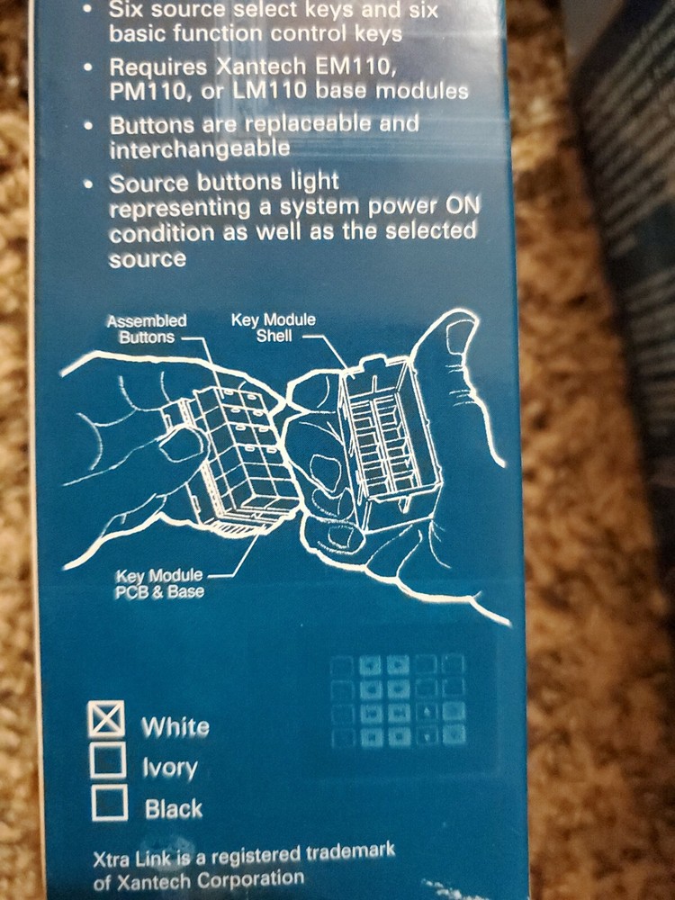 Xantech Home KM6W SmartPad3 6 Source Key Module White 6 Basic Functions