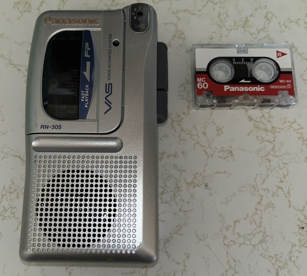 Panasonic RN-305 Microcassette Recorder Gray Voice Activated System VAS
