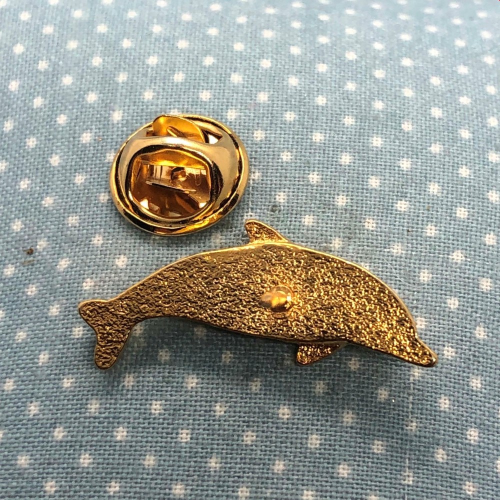 Bottlenose Dolphin Gold Tone Lapel Pin