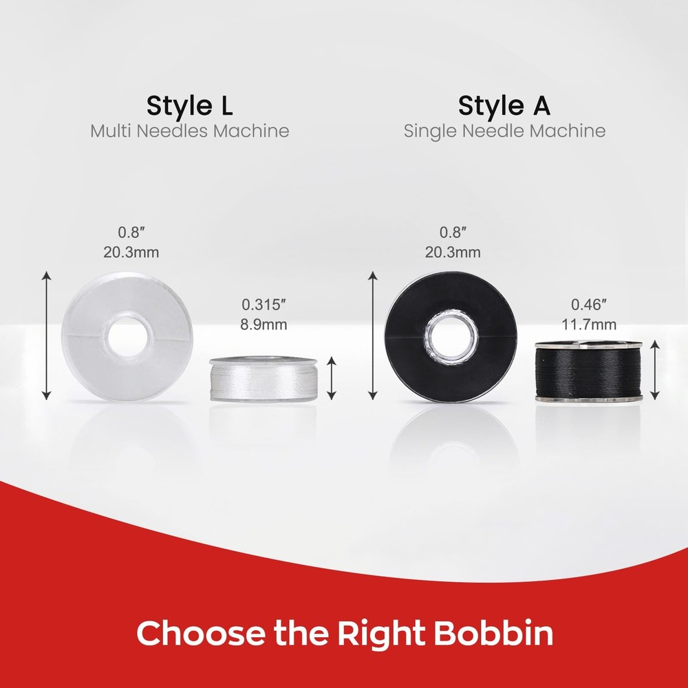 Prewound Bobbins White Sideless 144 PCS Size L SA155 75D/2 Polyester Thread