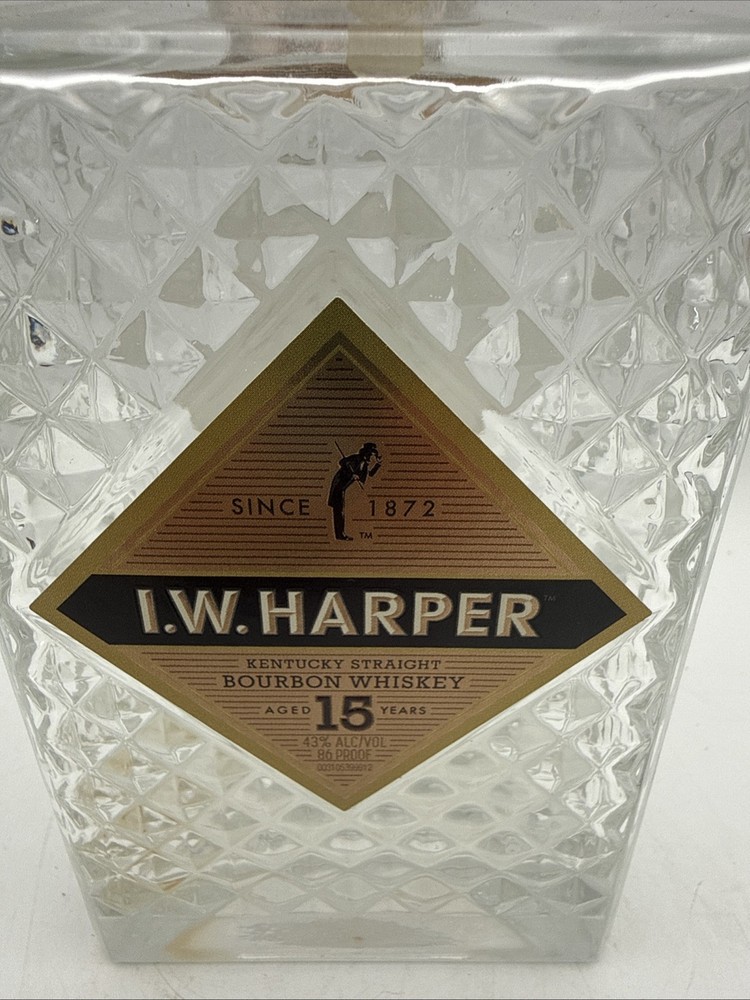 I.W. Harper 15 year Empty Bourbon Whiskey Bottle