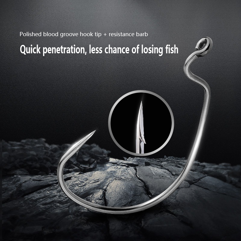 100pcs EWG Offset Worm Hooks offset shank hook offset for Soft Plastic Baits