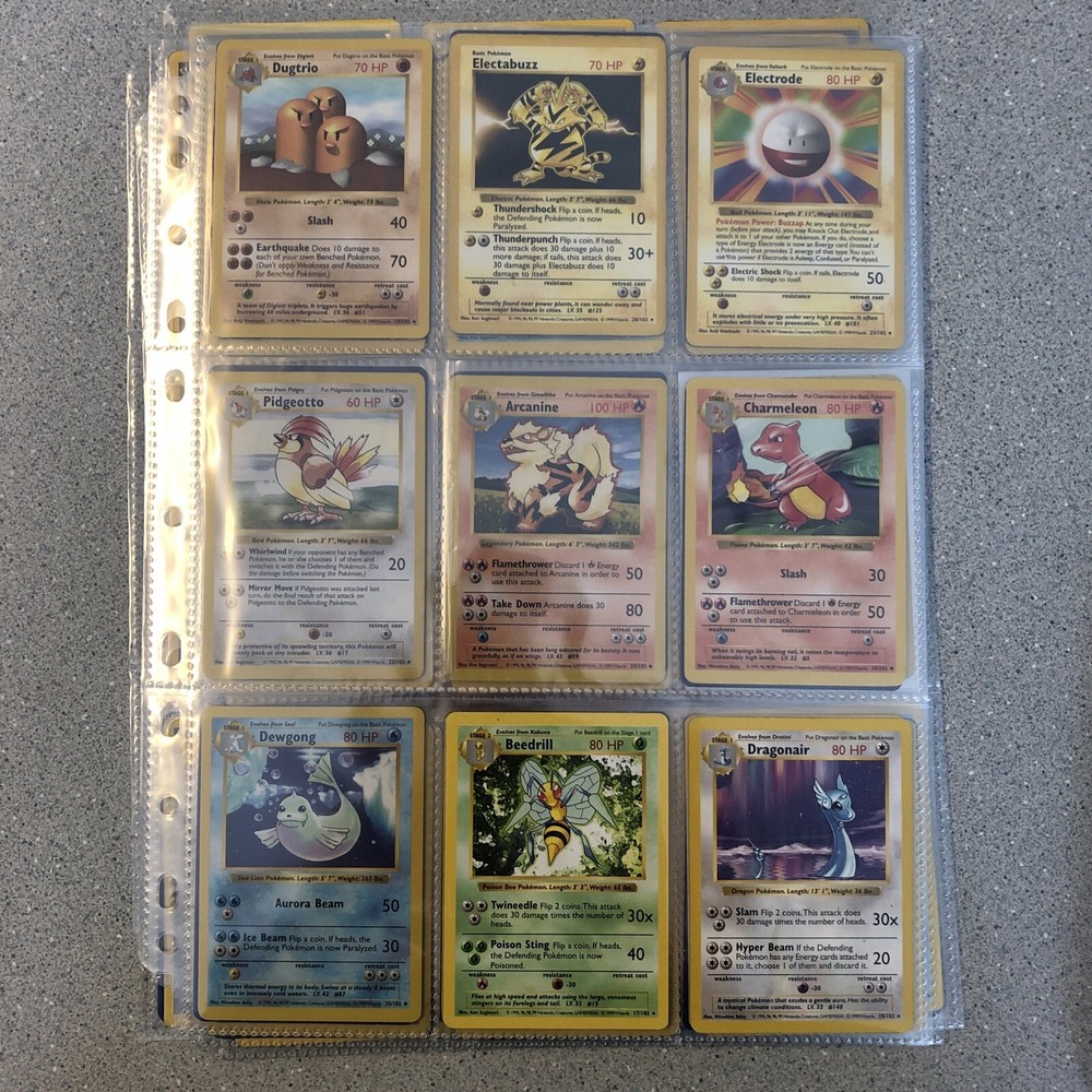 Base Set Complete All Shadowless Holos Near Mint Blastoise