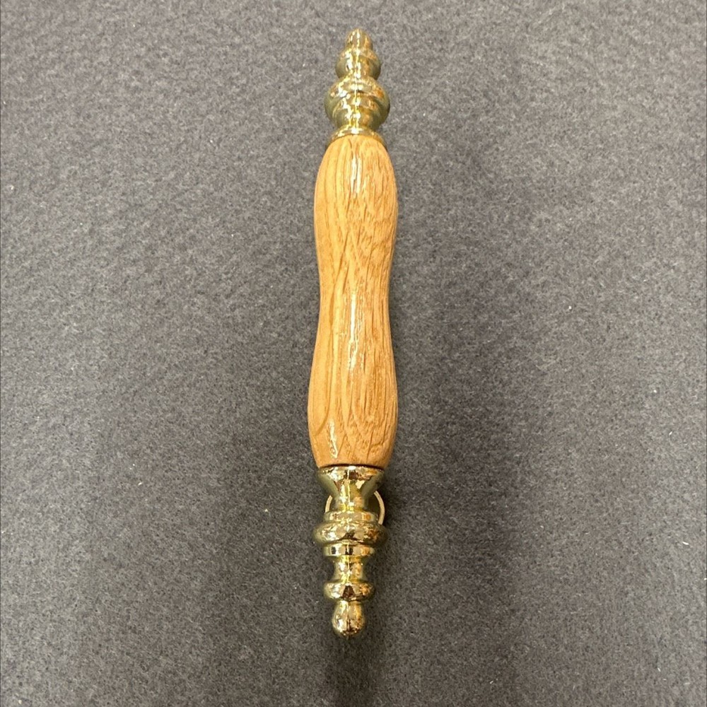 3" Flare Foot Pull Brass With Wooden Insert