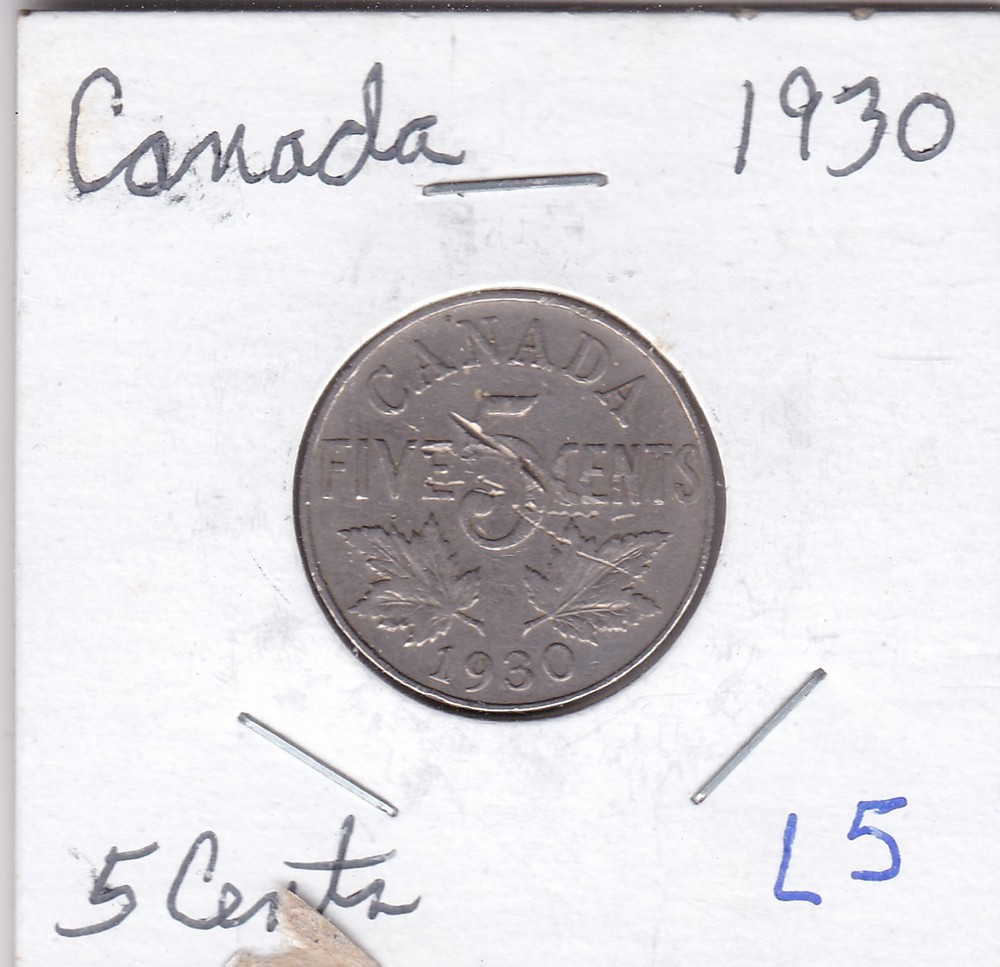 1930 Canada 5 Cents L5