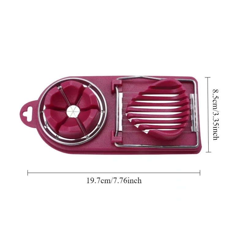 Multifunctional PP Base egg cutter 2-in-1 stainless steel wire pull egg