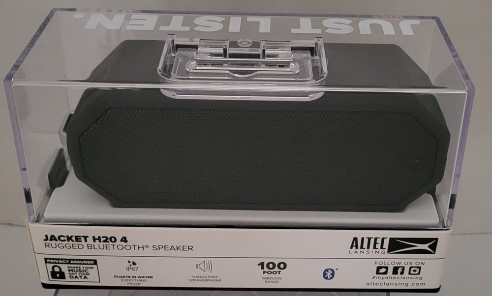 Altec Lansing Jacket H20 4 Rugged Portable Waterproof Bluetooth Speaker - NEW