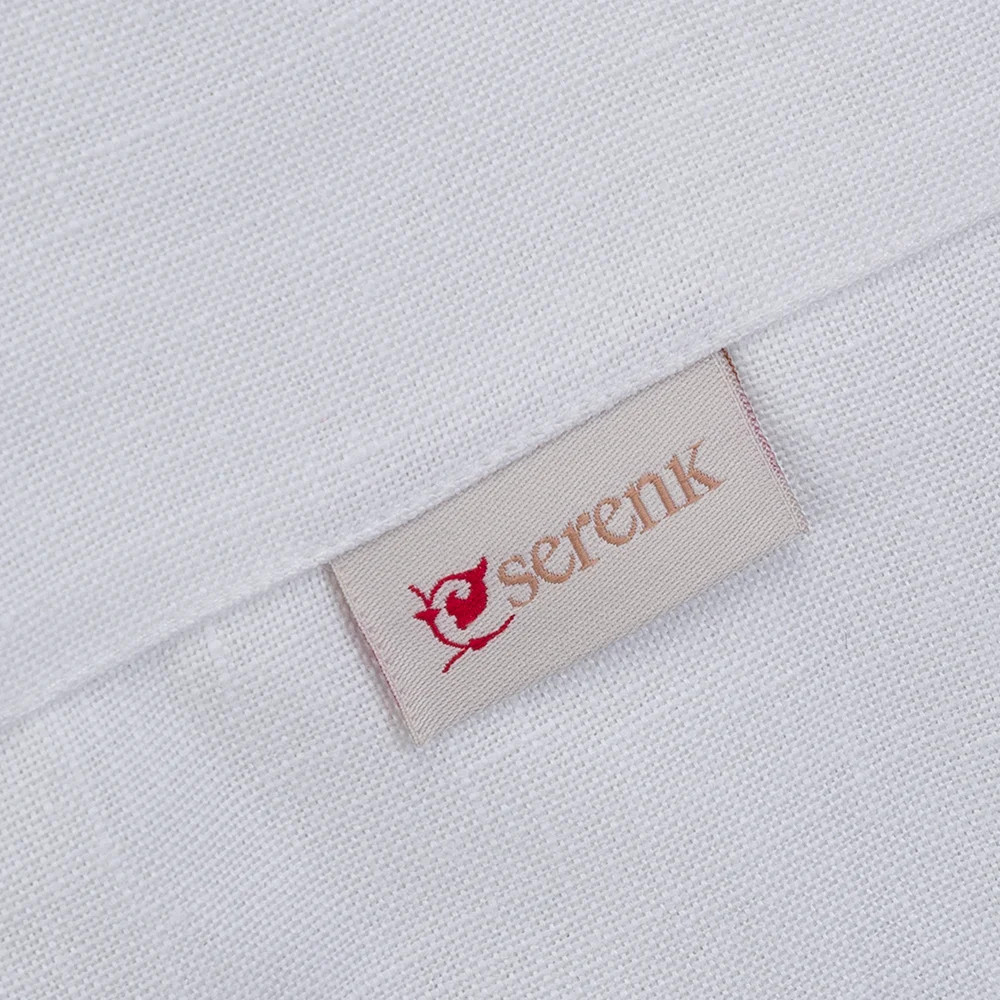 Serenk Palm Tree Linen Tablecloth White 155x250cm