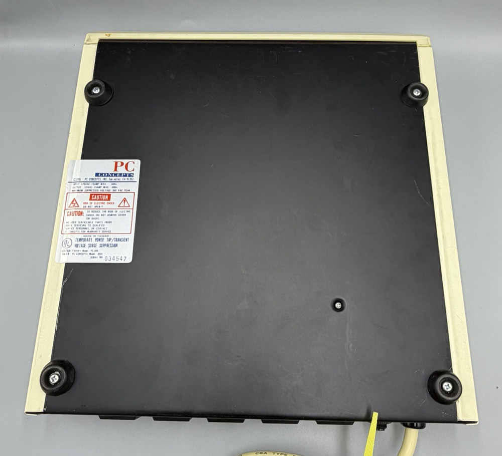 PC Concepts Model PC-006 Power Tap 8501 Surge Protector 5 Plug