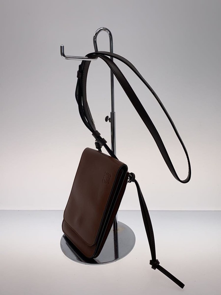 LOEWE shoulder bag leather Brown plain Used